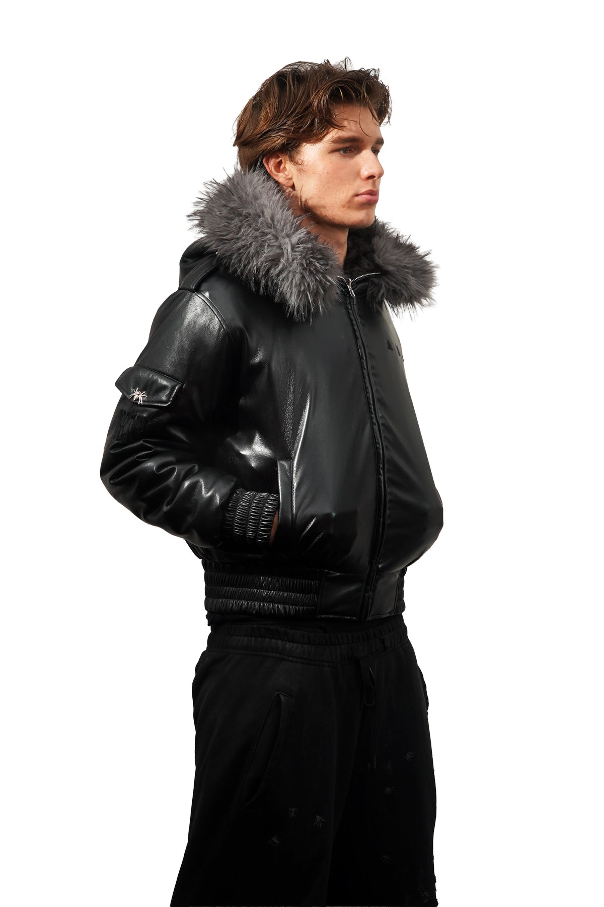 Spider Reversible Fur Bomber jacket